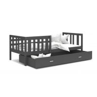 AJK meble - NEMO P MDF Łóżko parterowe 1-osobowe z szufladą 160x80cm