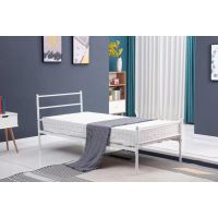 FURNITEX - MBD8311 Łóżko 90x200 | Metalowe | Białe