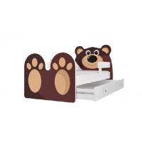 AJK meble - ZWIERZAKI Łóżko parterowe 1-osobowe z szufladą 160x80cm