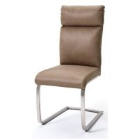 MC AKCENT - RABEA Krzesło Piaskowy Tkanina antik | Stal szlachetna szczotkowana | RABE16SA