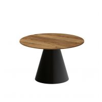 HUBERTUS - PINETO MINI LAMI Ława 80 | Blat Dąb Pradawny | Noga Czarny połysk