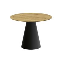 HUBERTUS - PINETO LAMI Stół 100 | Blat Dąb Słoneczny | Noga Czarny połysk