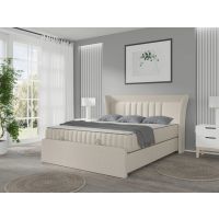 MPF MEBLE POLSKIE FIJAŁEK - POKITO Łóżko Kontynentalne z pojemnikiem | z materacem | 160x200