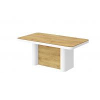 HUBERTUS - PORTOFINO LAMI Stół 160-412x100 | Blat Dąb Słoneczny | Nogi Biały mat | Dąb Słoneczny