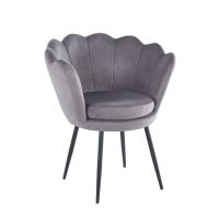 FURNITEX - FR1-FX Fotel | Velvet | Szary | Nogi czarne