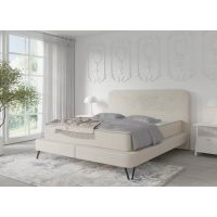 MPF MEBLE POLSKIE FIJAŁEK - RICAMO Łóżko Kontynentalne | z materacem | Haftowane wezgłowie 180x200