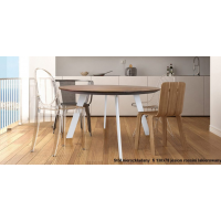 ORTUS - ROMANO Jesion Stół okrągły nierozkładany | Krawędź ścięta | Grubość blatu 4 cm