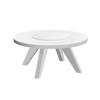 HUBERTUS - GLAMOUR ROTANTE 2 Stół 160 | Biały mat | Chrom