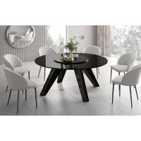 HUBERTUS - ROTANTE Stół 160 | Czarny połysk