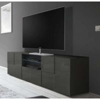 MC AKCENT - DAMA Rtv duża | 2 drzwi 1 szuflada | Antracyt połysk | 202308-02