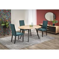 HALMAR - RUBEN Stół rozkładany 102-142x102x73 dąb artisan/czarny | z PL