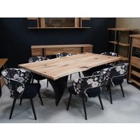 MOSKAŁA MEBLE - Stół ST-38 | Blat drewno dębowe | Nogi drewno bukowe czarne