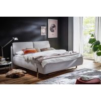 MC AKCENT - SABETTA Łóżko 180x200 | Tkanina jasnoszara 80 | Nogi chrom | SAB18001