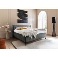 MC AKCENT - SARNIA Łóżko z pojemnikiem 180x200 | Tkanina szara 4301 | SAR18013