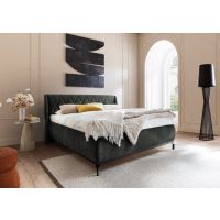 MC AKCENT - SARNIA Łóżko z pojemnikiem 180x200 | Tkanina ciemnozielona 11 | SAR18063