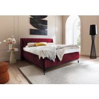 MC AKCENT - SARNIA Łóżko bez pojemnika 140x200 | Tkanina czerwona 09 | SAR14051