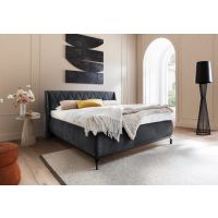 MC AKCENT - SARNIA Łóżko bez pojemnik 140x200 | Tkanina ciemnoszara 19 | SAR14071