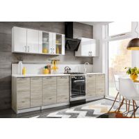 LAYMAN - KUCHNIA EKONOMICZNA ECOmodel ZESTAW KUCHENNY 2,8 m szafki górne połysk, szafki dolne płyta laminowana