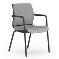 BGROUP - SMART Krzesło Konferencyjne SS44SB | na 4 nogach | Oparcie Tapicerowane | Sztaplowanie do 2 sztuk
