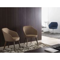 BGROUP - SNAG Fotel Konferencyjny SK S40W | Stelaż Drewniany na 4 nogach