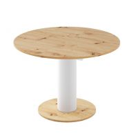 HUBERTUS - SOLO LUX Stół 100-144 | Dąb artisan | Biały połysk | Dąb artisan