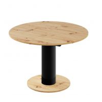 HUBERTUS - SOLO LUX Stół 100-144 | Dąb artisan | Czarny połysk | Dąb artisan