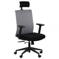 STEMA - Fotel Obrotowy RIVERTON F/H | Czarno - Szary | z Wysuwem Siedziska | Zgodny z Rozporządzeniem z 2023 roku