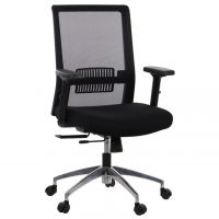 STEMA - Fotel Obrotowy RIVERTON M/L-ALU | Czarno - Czarny | z Wysuwem Siedziska | Zgodny z Rozporządzeniem z 2023 roku