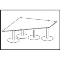 AMS Meble Biurowe - TRAPEZ Stół Konferencyjny TR2 | Stal szczotkowana | 140x270x80 cm | 4 stopki