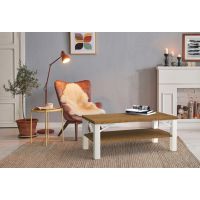 ORTUS - VITTORIO Dąb Stolik z półką | Blat obłogowany | Grubość blatu 3 cm