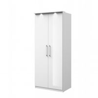 HELVETIA MEBLE WIERUSZÓW - OPTIMA Szafa 2D 2497KL18 | Biały/ Biały połysk