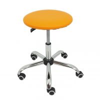 MAZUR KRZESŁA - Taboret Chrom Skaj | Na Kółkach