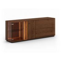 KATMANDU MEBLE - COLLODI Komoda TV z przeszkleniem 185 | Dąb tabacco | ZICOL09T