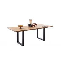 MC AKCENT - DEBA Stół drewniany 180x100 | Obrzeże ciosane | Stelaż U | DE18UXBW | DETGUSXL