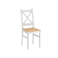 FURNITEX - CARLO Krzesło | Białe | Siedzisko twarde dąb złoty craft