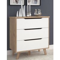 Forte - VANKKA FINVNKK212-L25 Komoda | Deska Dębowa / Biały