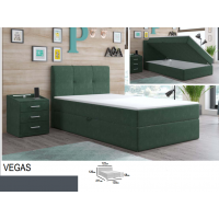 MEBLE BEST - VEGAS Łóżko Kontynentalne 120x200 z pojemnikiem na pościel | Tkanina Rosario 457 | DOSTĘPNE OD RĘKI