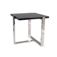 SIGNAL - VELA B Ława | Czarny marmur | Stelaż srebrny | DOSTĘPNY OD RĘKI