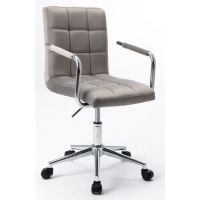 FURNITEX - N-15 Fotel obrotowy | Szary | Velvet | Podstawa chrom