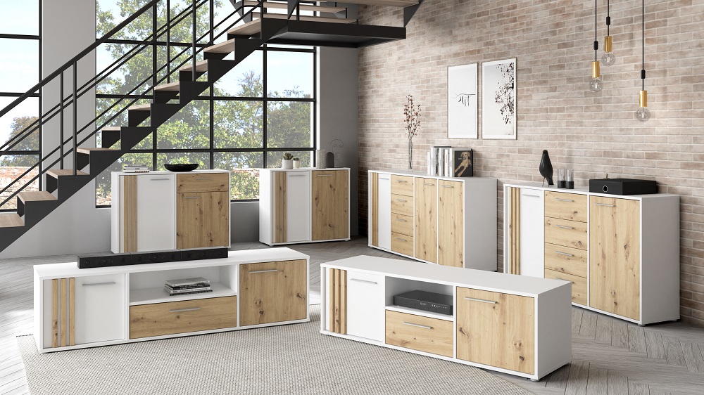 Forte - CARDIGAN Biały/ Dąb Artisan